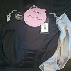 Bali Black and Gray Bottoms Smooth Stretchy Fabric 3 Panties